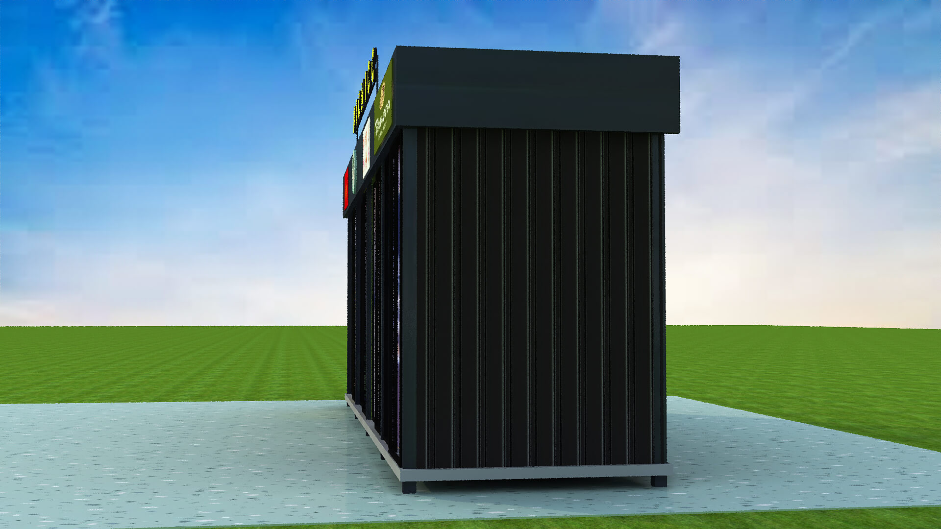 Modern Modular Food Court Container Shop 3D Model