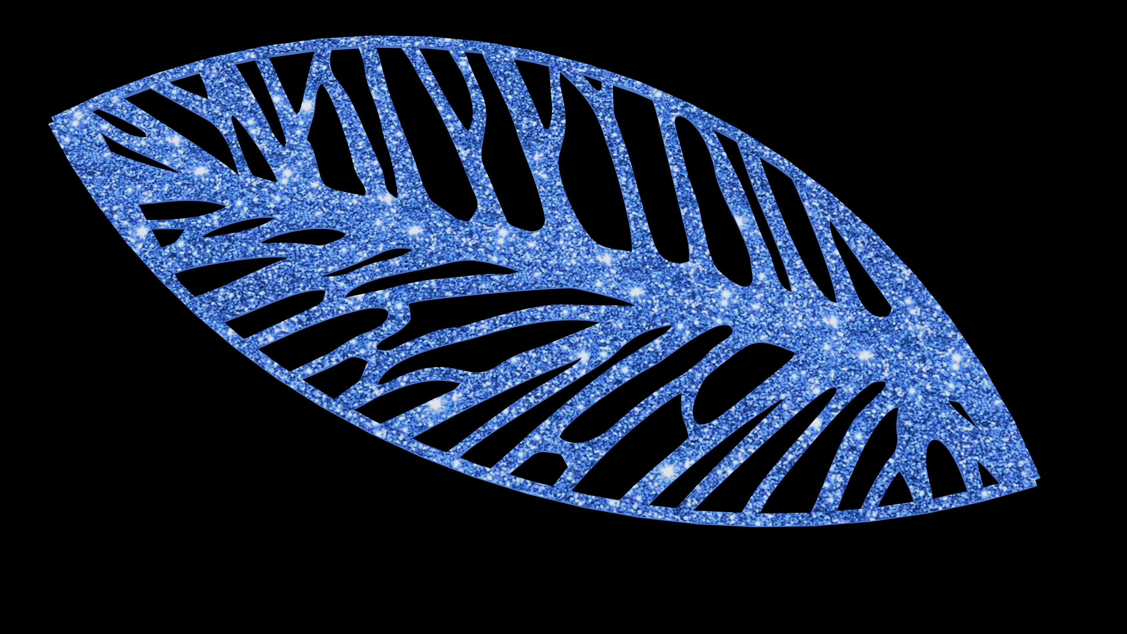 Ornate Blue Glitter Filigree Leaf 3D Model 3D Model