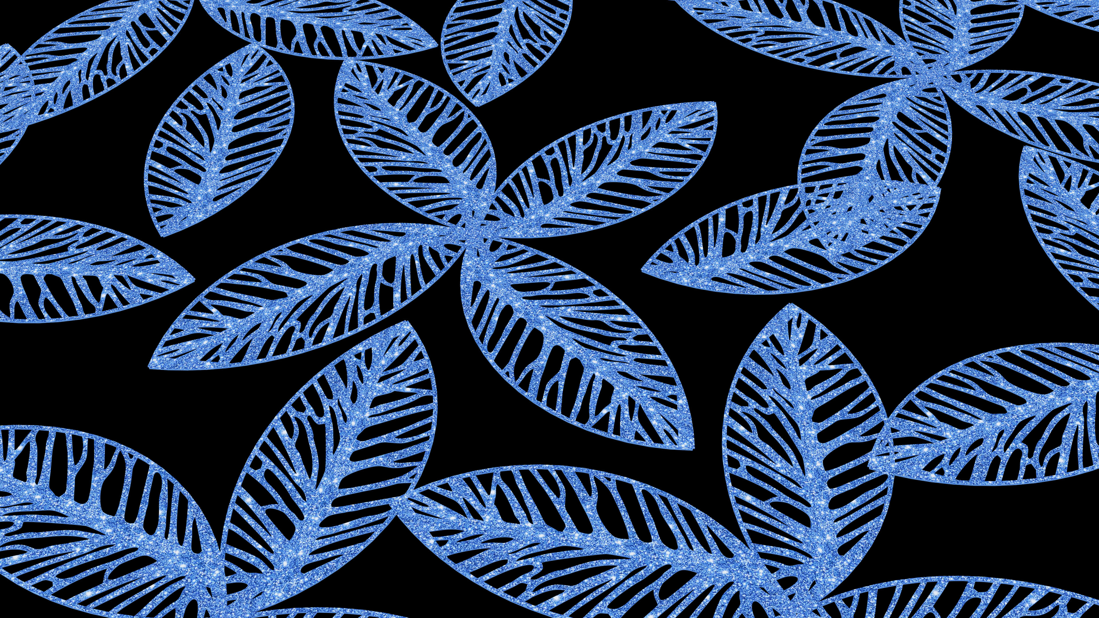 Ornate Blue Glitter Filigree Leaf 3D Model 3D Model