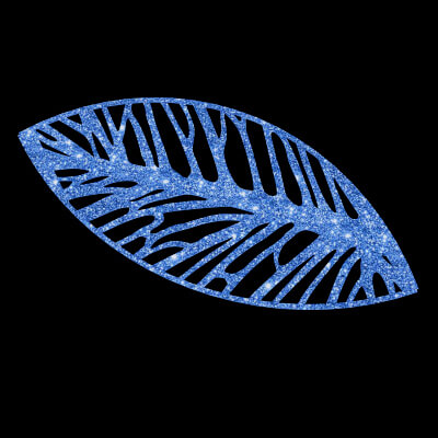 Ornate Blue Glitter Filigree Leaf 3D Model