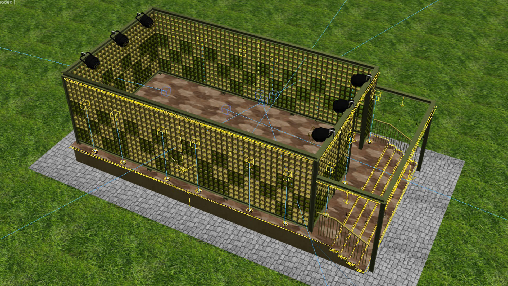 Outdoor Event Stage with Lattice Screen Wall Pergola 3DModel 3D Model