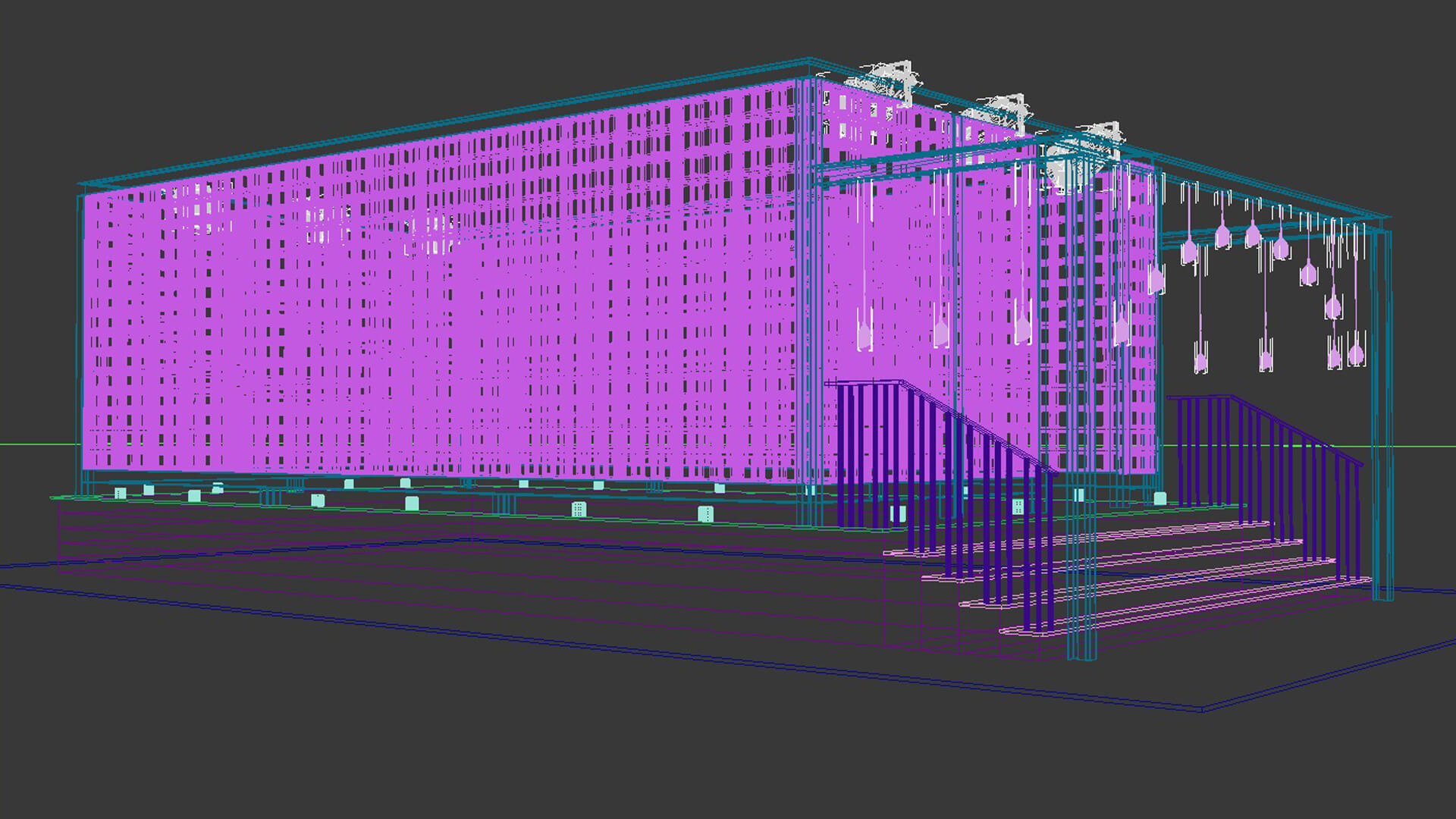 Outdoor Event Stage with Lattice Screen Wall Pergola 3DModel 3D Model