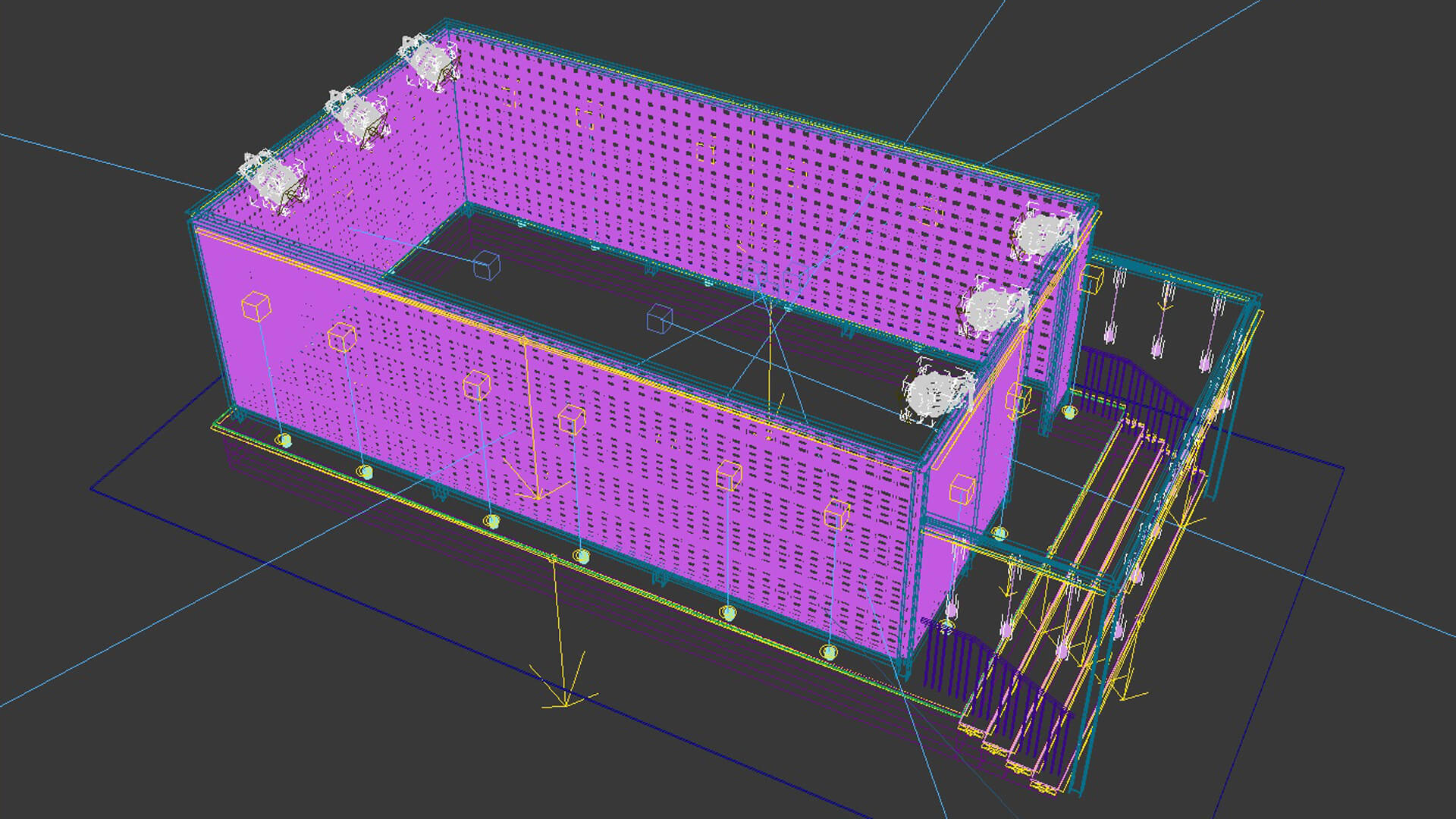 Outdoor Event Stage with Lattice Screen Wall Pergola 3DModel 3D Model
