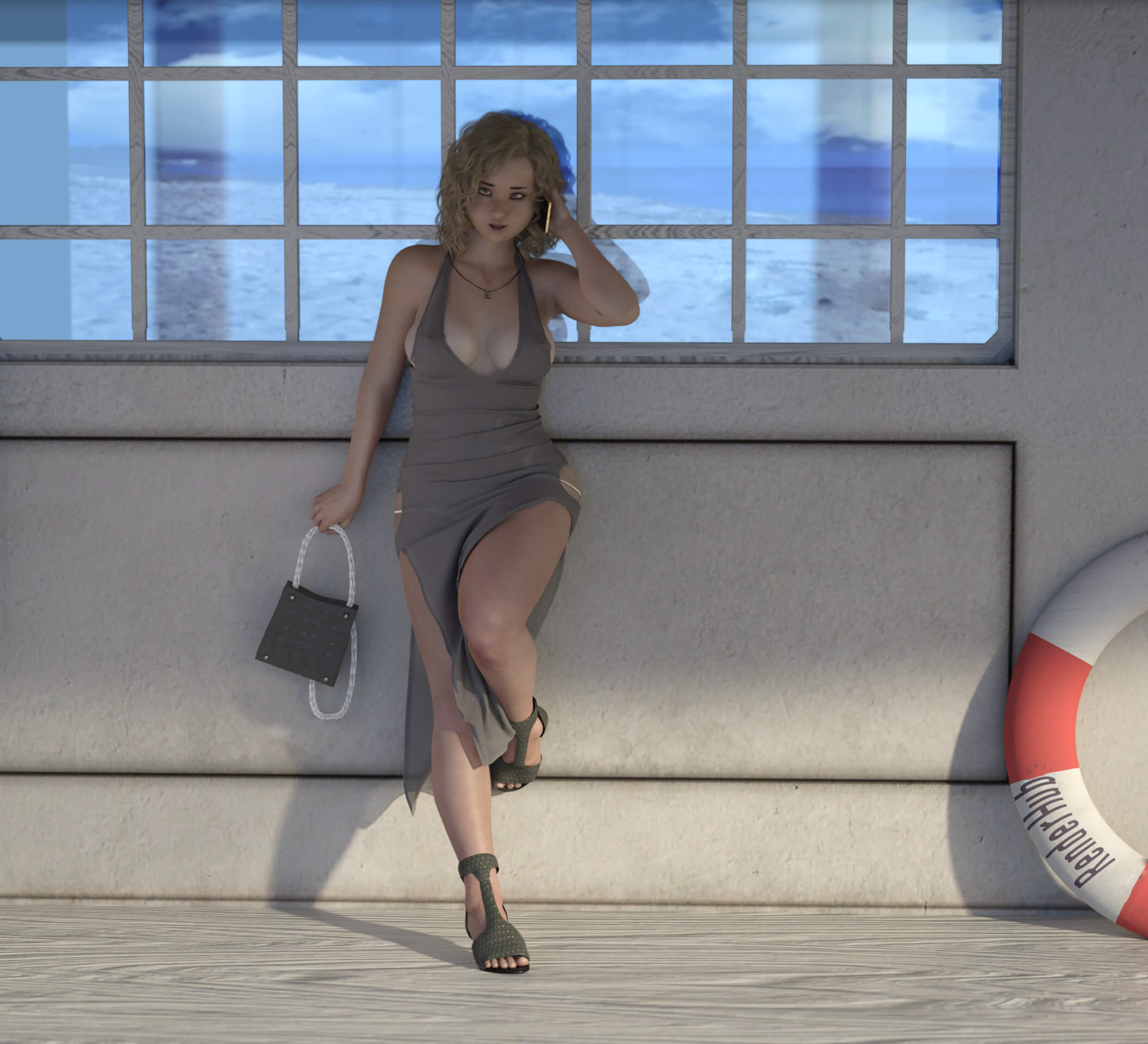August 1747 on the Phone 3D Render, Digital Artwork by devgroup6