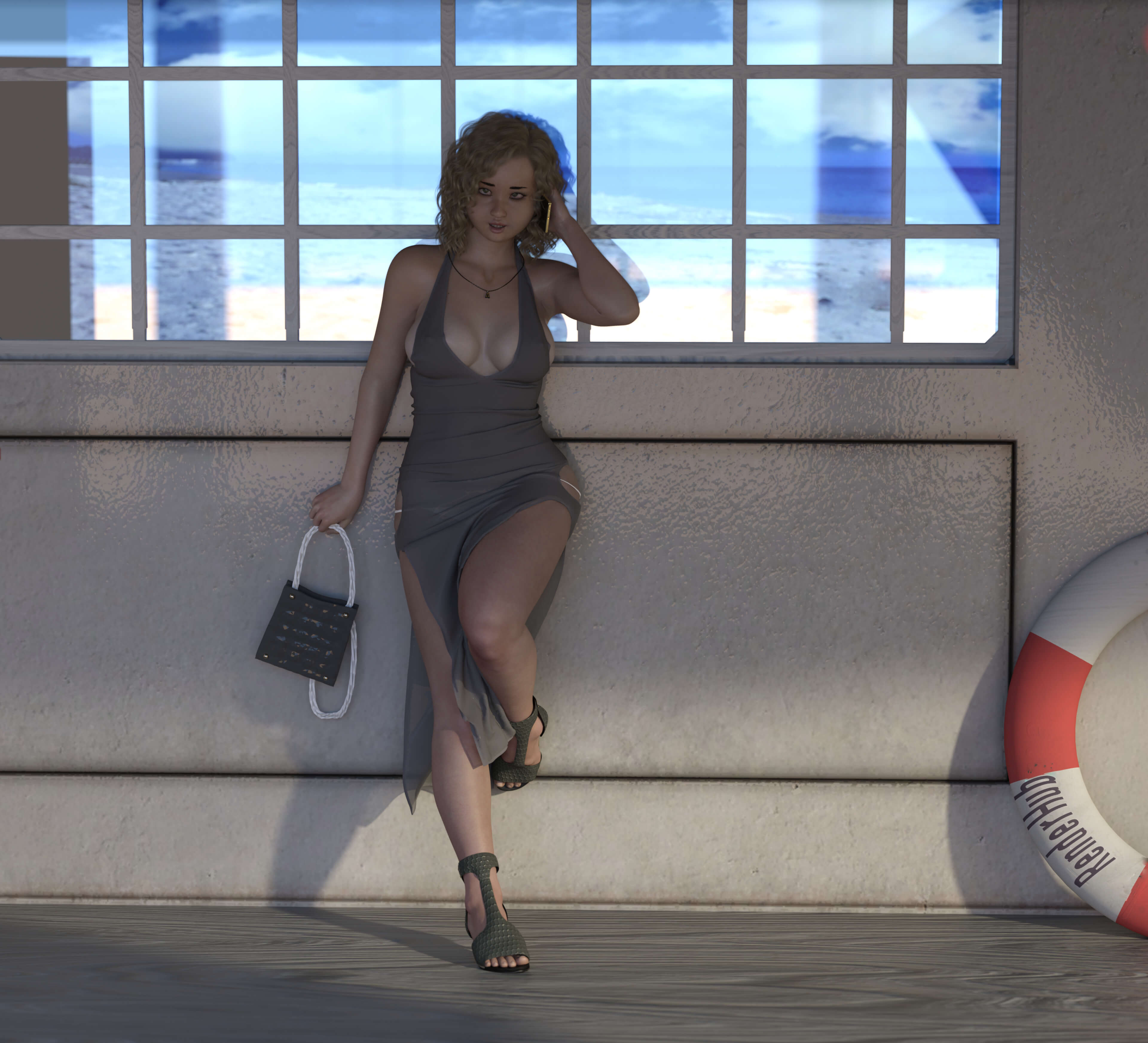 August 1747 on the Phone 3D Render, Digital Artwork by devgroup6