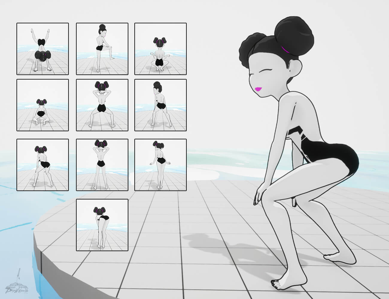 Shake It Twerking Poses and Animations for G9 - Part 2 3D Render, Digital Artwork by dieggomasamune