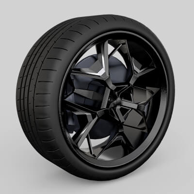 Black Wheel and Tire