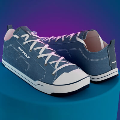 Converse All Star Style Shoes 3D Model
