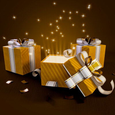 Golden Gift Boxes