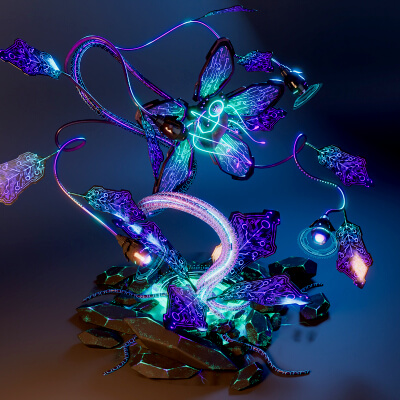 Stylized Plant - High Tech Flower 3D Model
