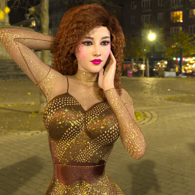 Golden Hour Muse  DD Erica HD in the City Lights 3D Wallpaper