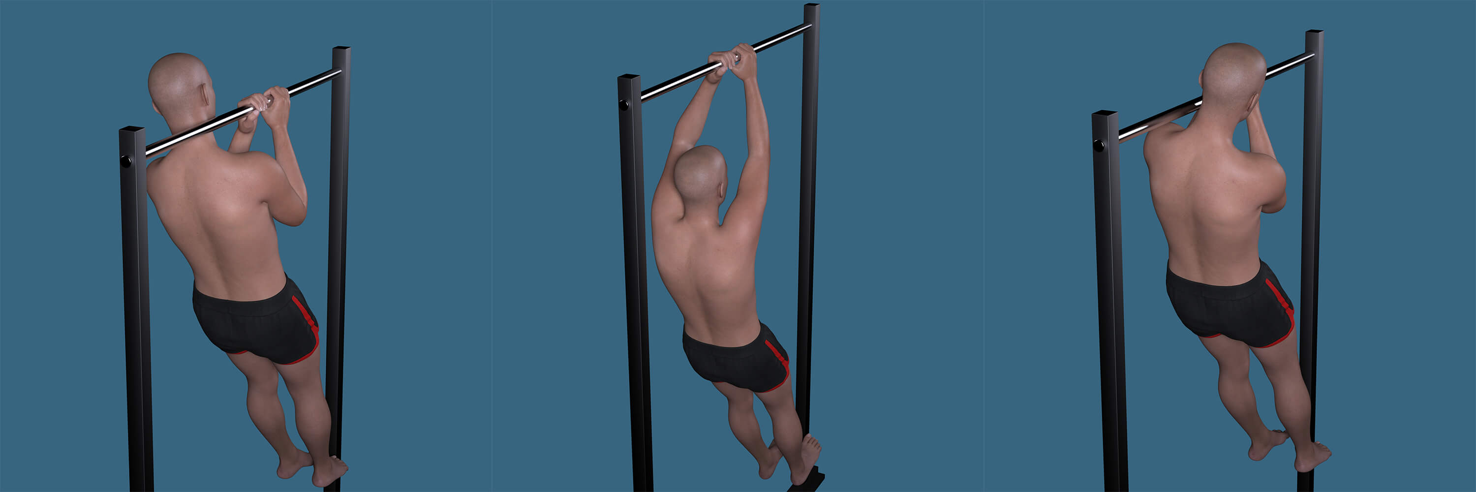 Strength and Fitness Pull-Up Poses for G3 and G8 Male Daz Content