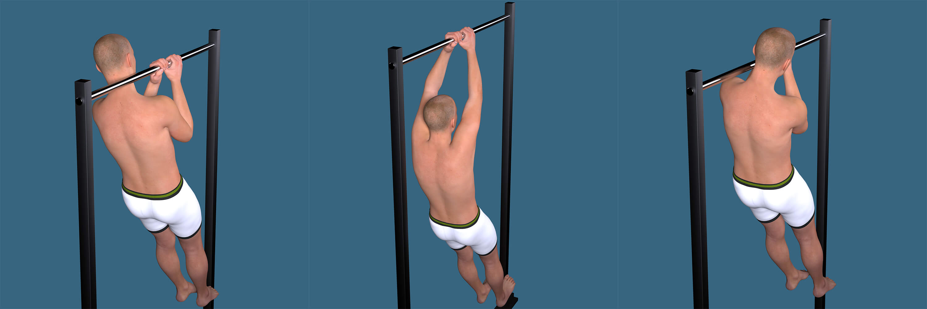 Strength and Fitness Pull-Up Poses for G3 and G8 Male Daz Content
