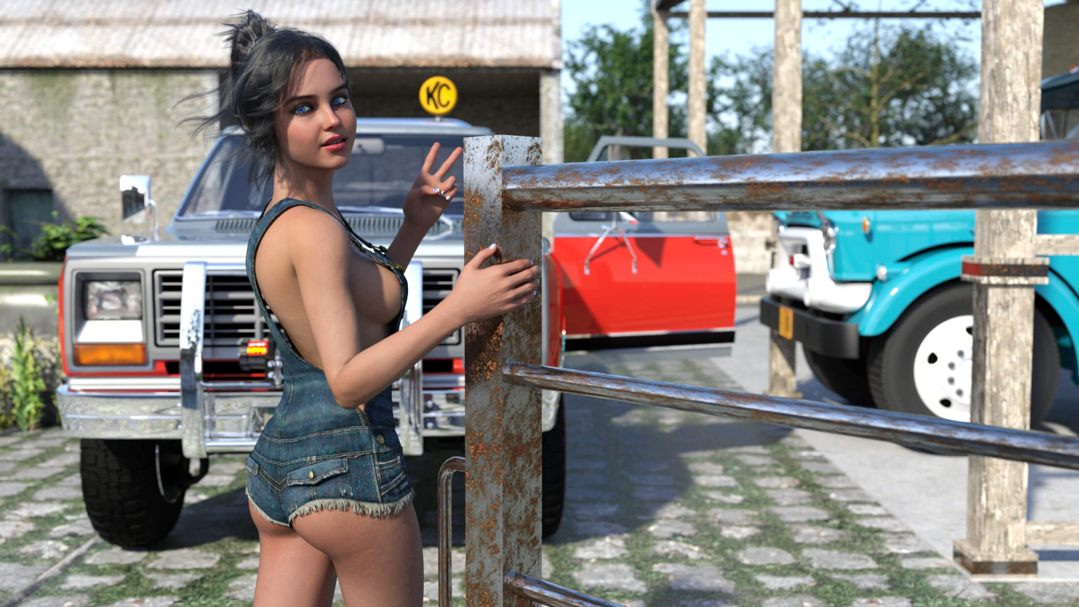 Another Day on the Ranch 3D Render, Digital Artwork by dirtrider00