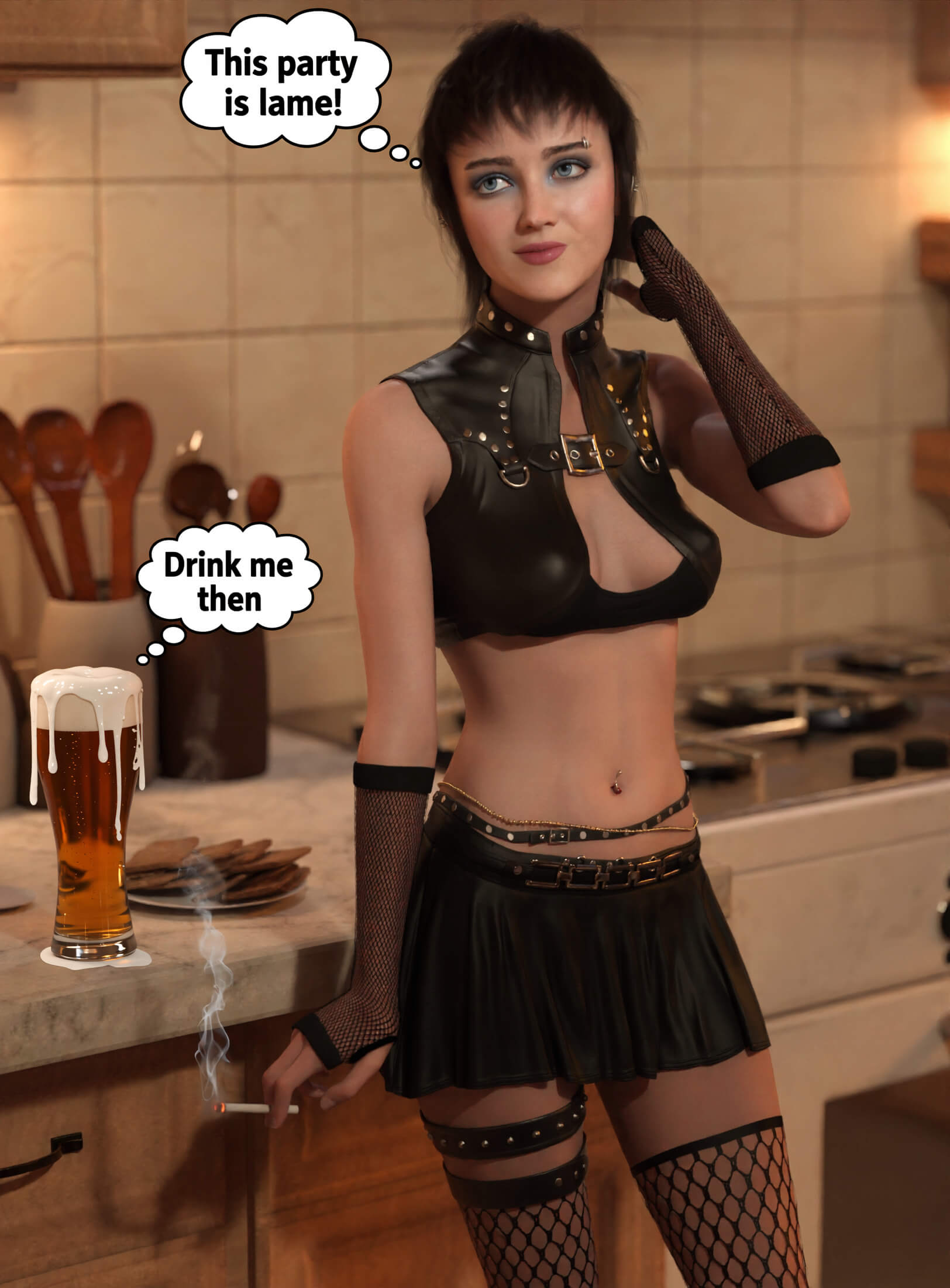 Party is lame a speech bubble experiment 3D Render, Digital Artwork by dirtrider00