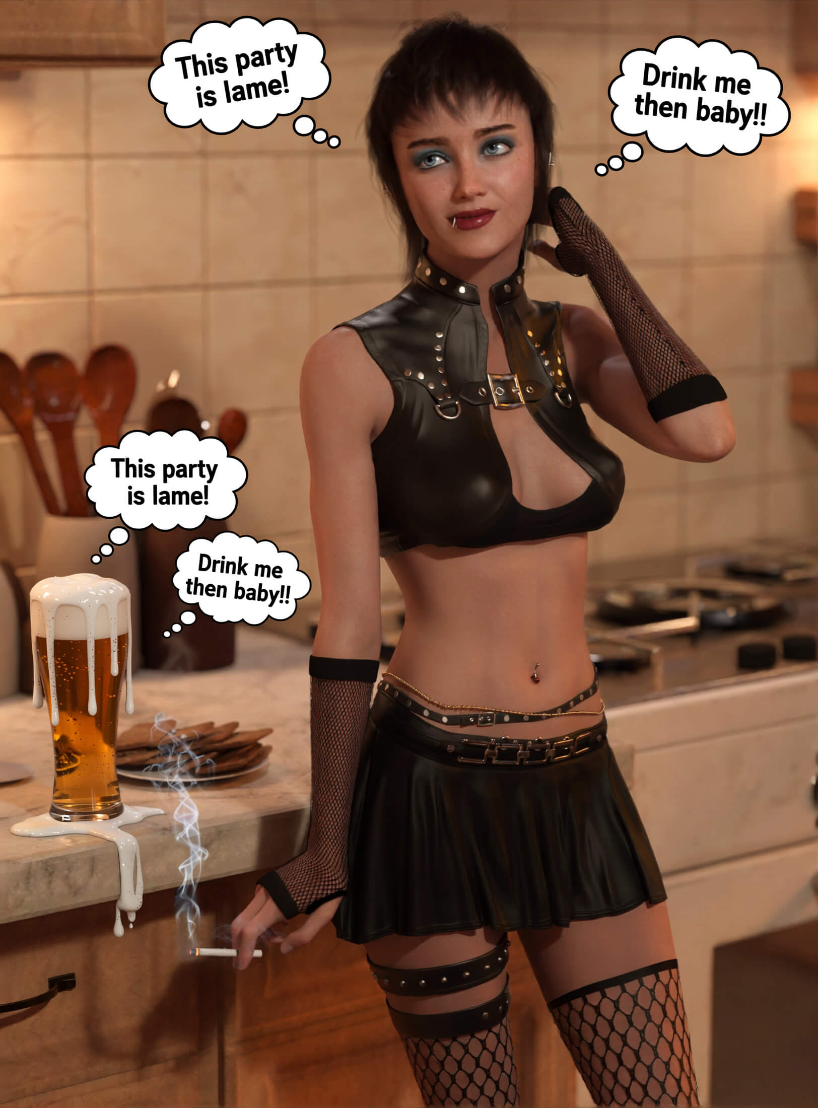 Party is lame a speech bubble experiment 3D Render, Digital Artwork by dirtrider00