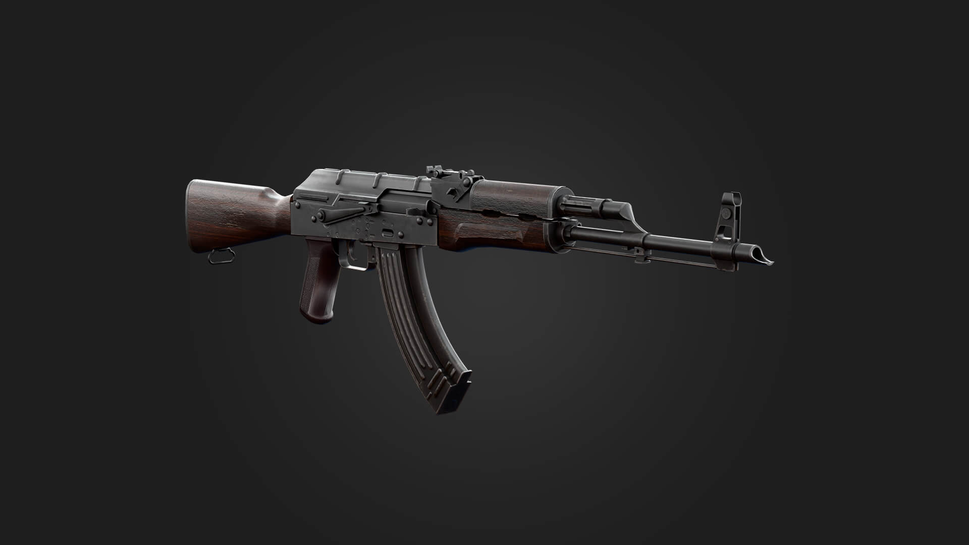 AK 47 Assault Rifle 3D Model Game Ready Weapon 3D Model
