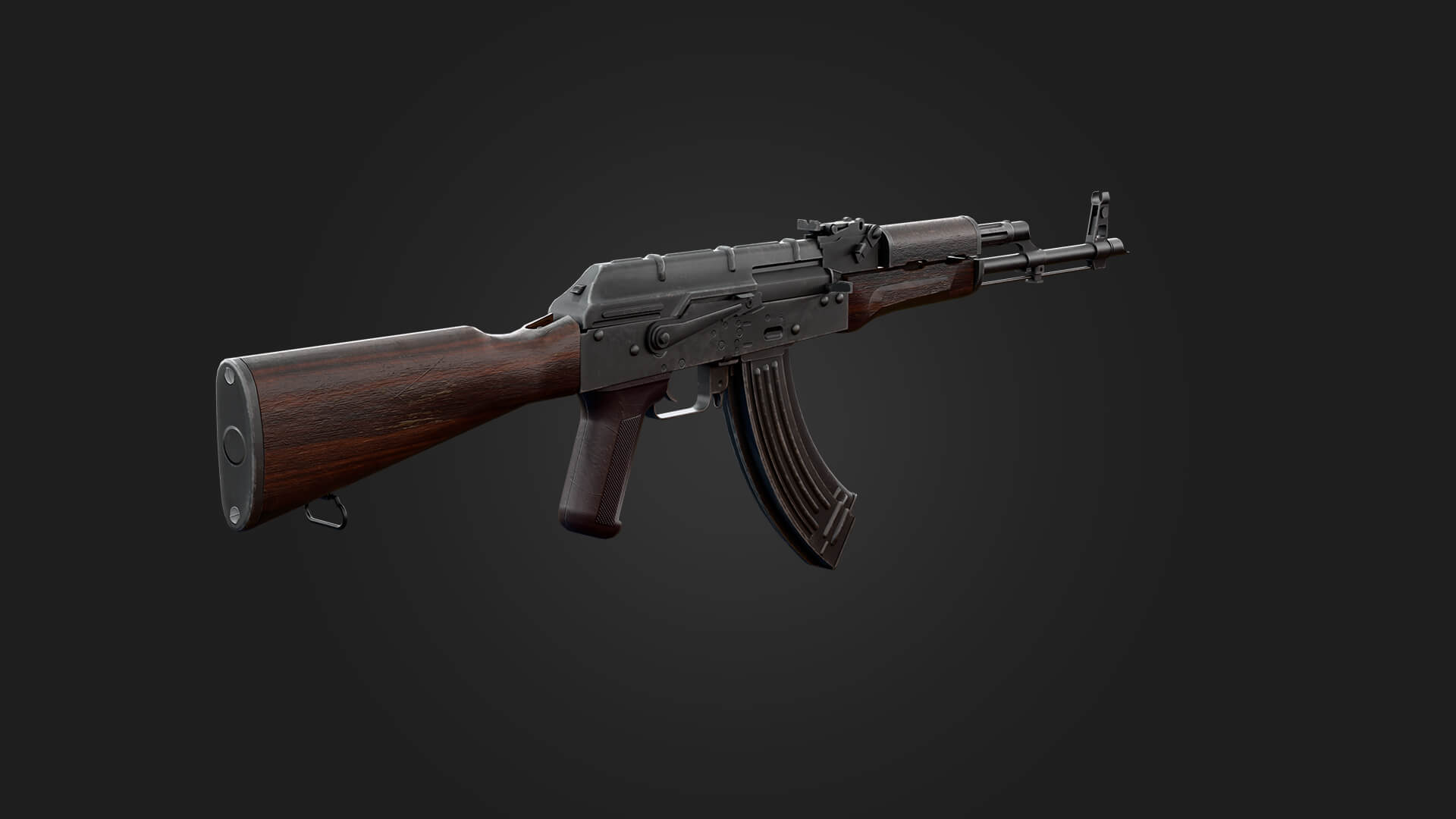 AK 47 Assault Rifle 3D Model Game Ready Weapon 3D Model