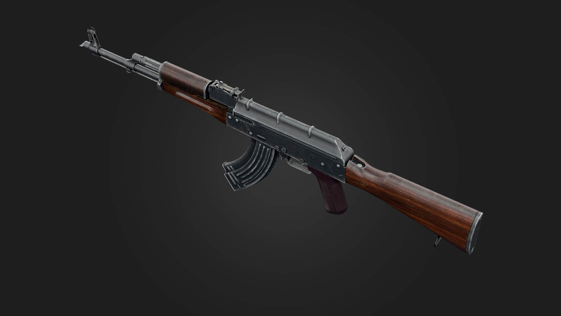 AK 47 Assault Rifle 3D Model Game Ready Weapon 3D Model