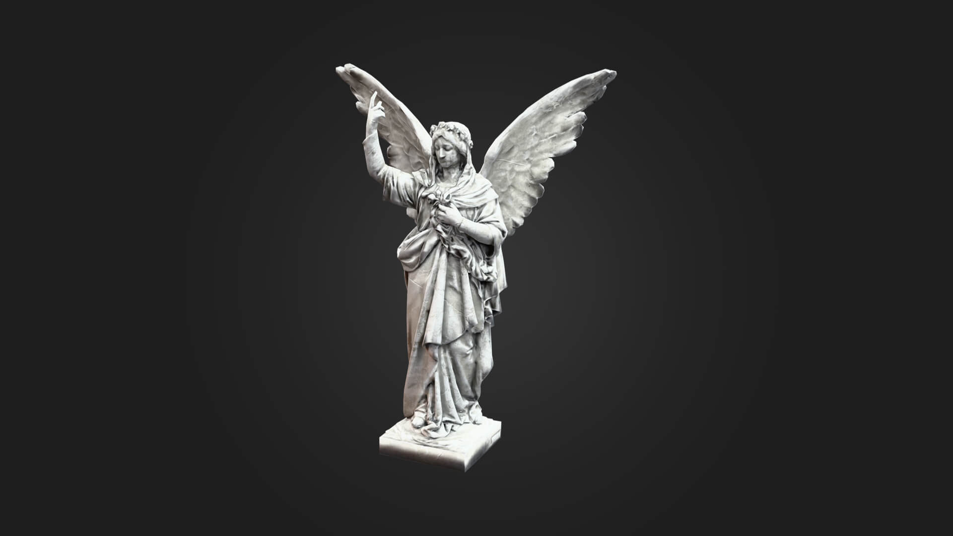 Angel Statue Old Marble 3D Model - Sculpture Monument & 3D Model