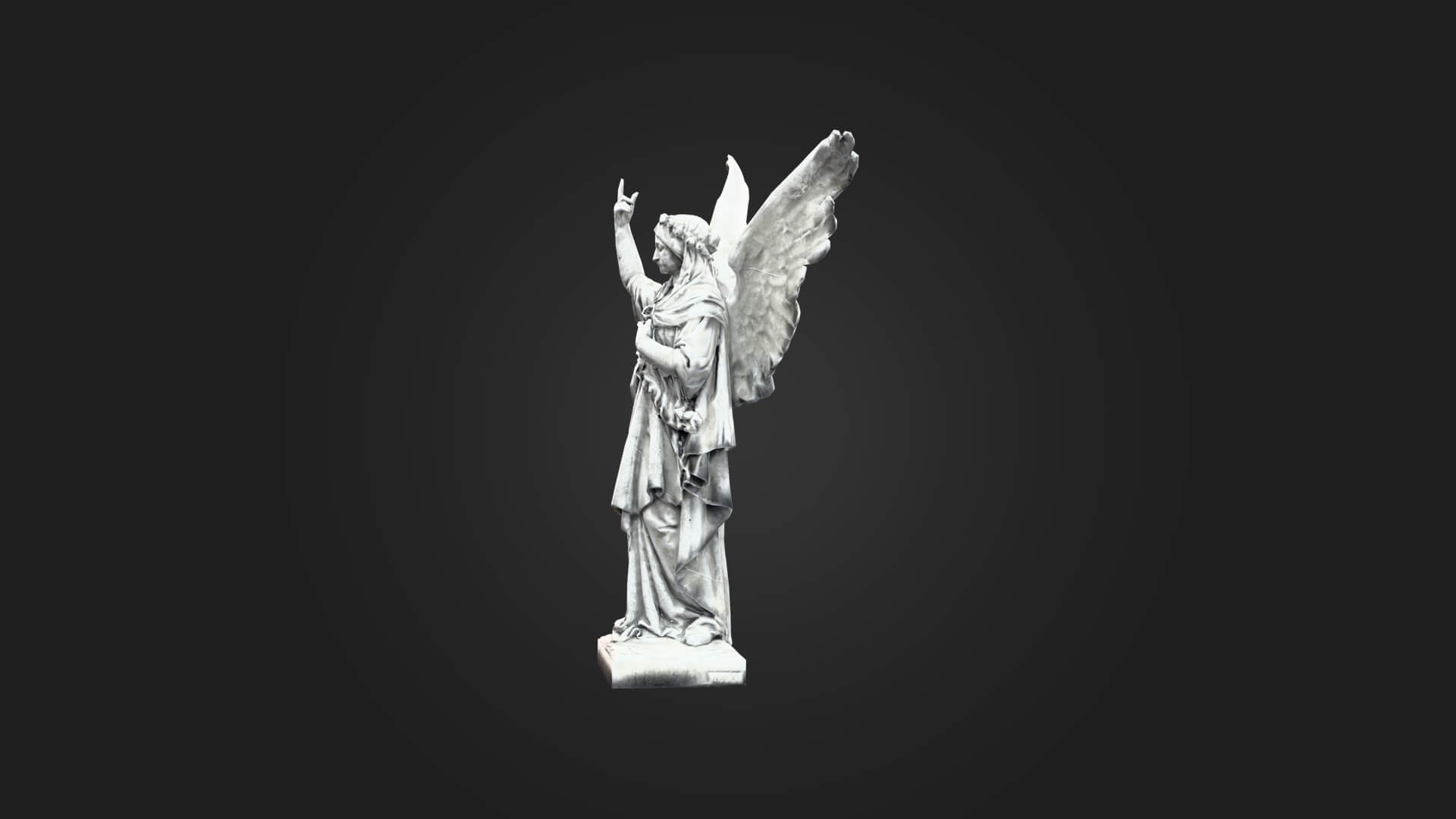 Angel Statue Old Marble 3D Model - Sculpture Monument & 3D Model