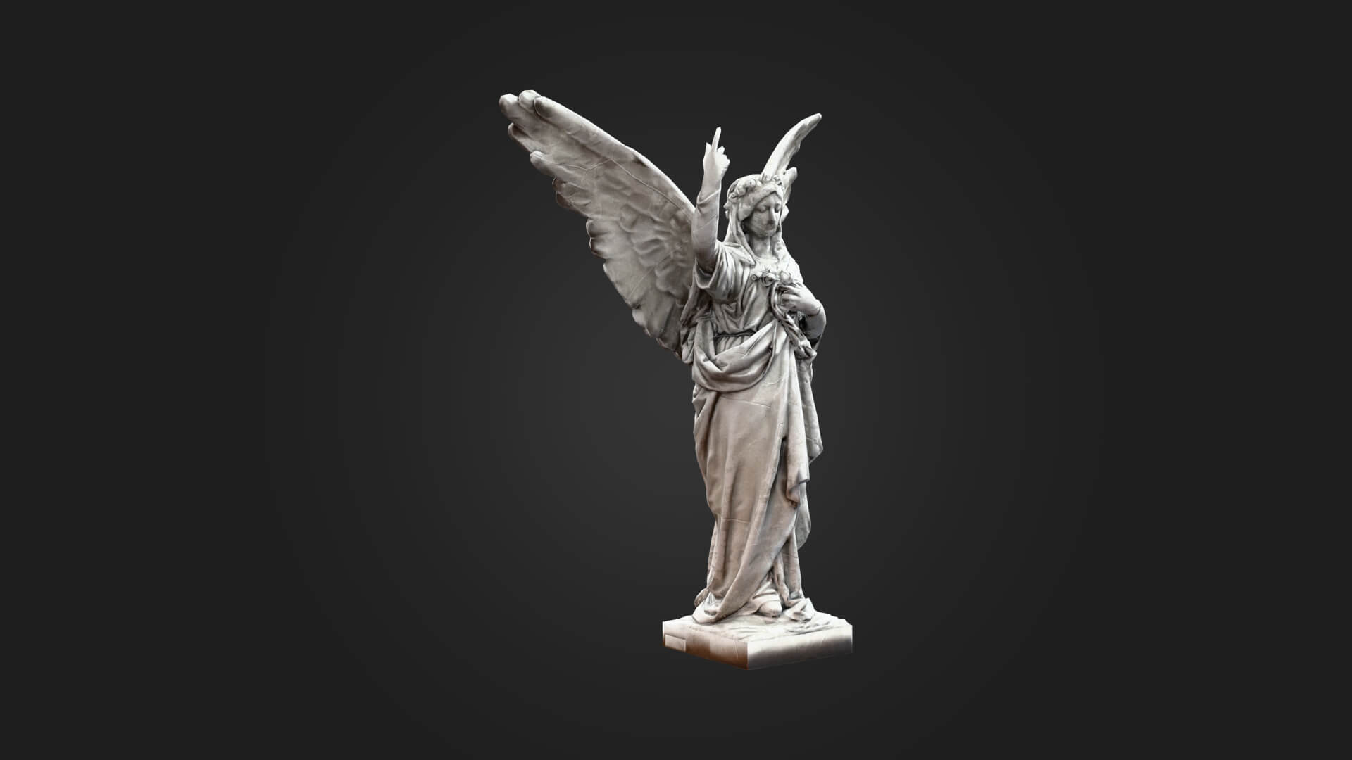 Angel Statue Old Marble 3D Model - Sculpture Monument & 3D Model