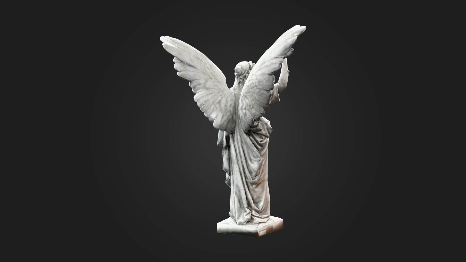 Angel Statue Old Marble 3D Model - Sculpture Monument &amp 3D Model