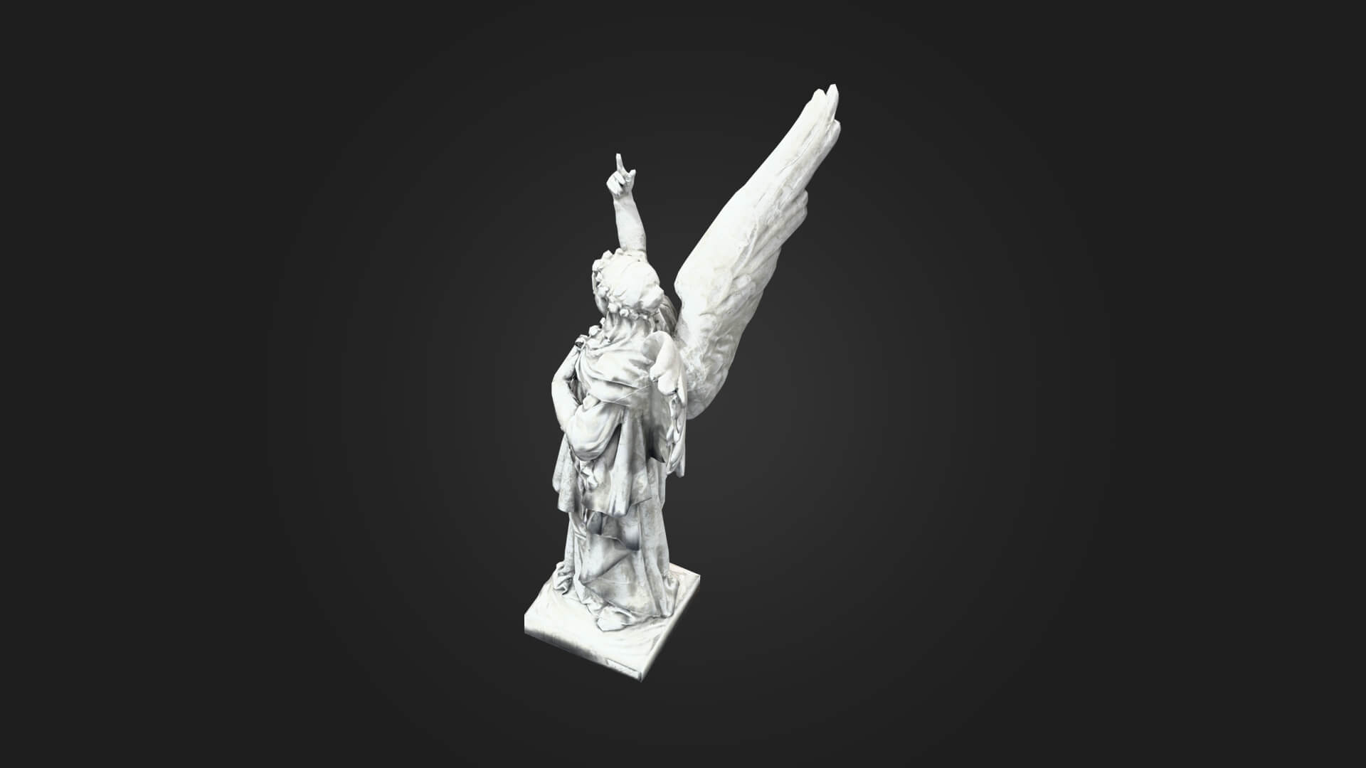 Angel Statue Old Marble 3D Model - Sculpture Monument & 3D Model