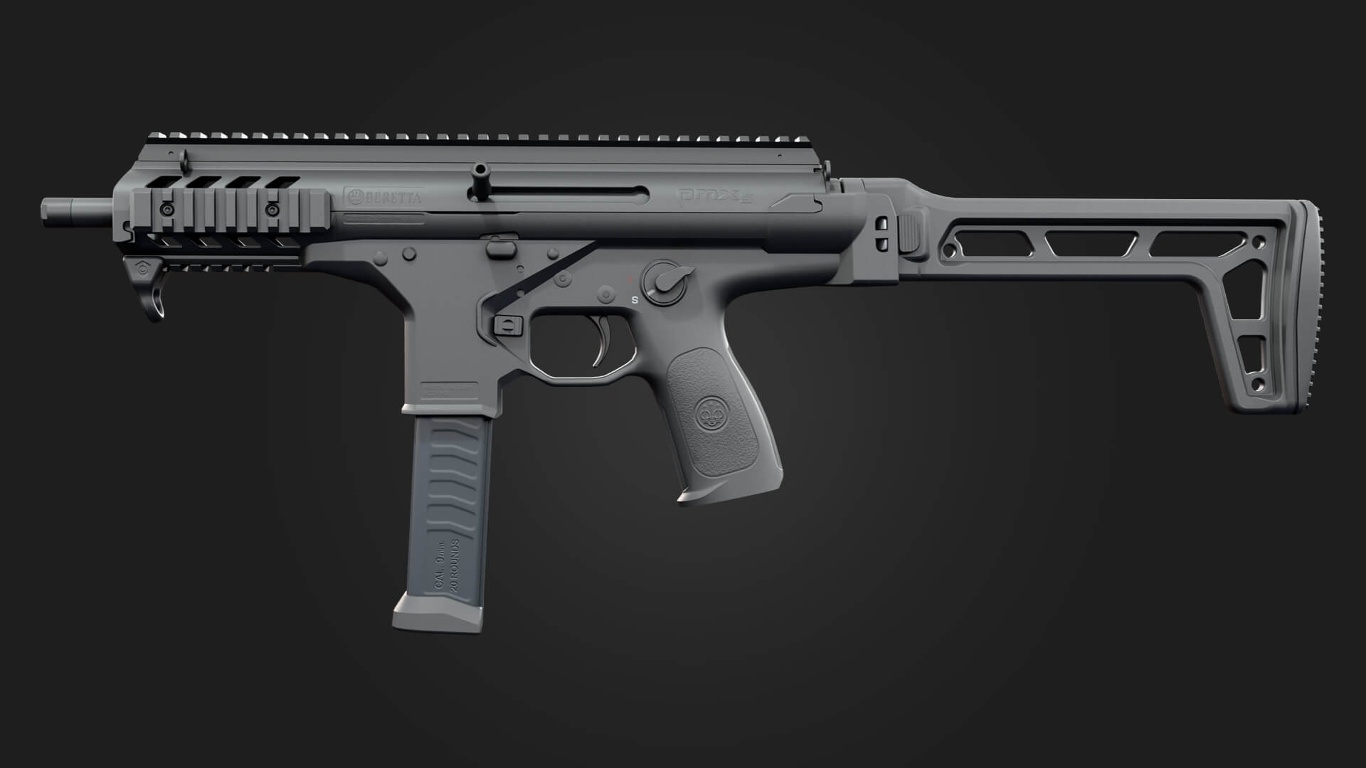 Beretta Pmx Submachine Gun 3D Model Game Ready Weapon 3D Model