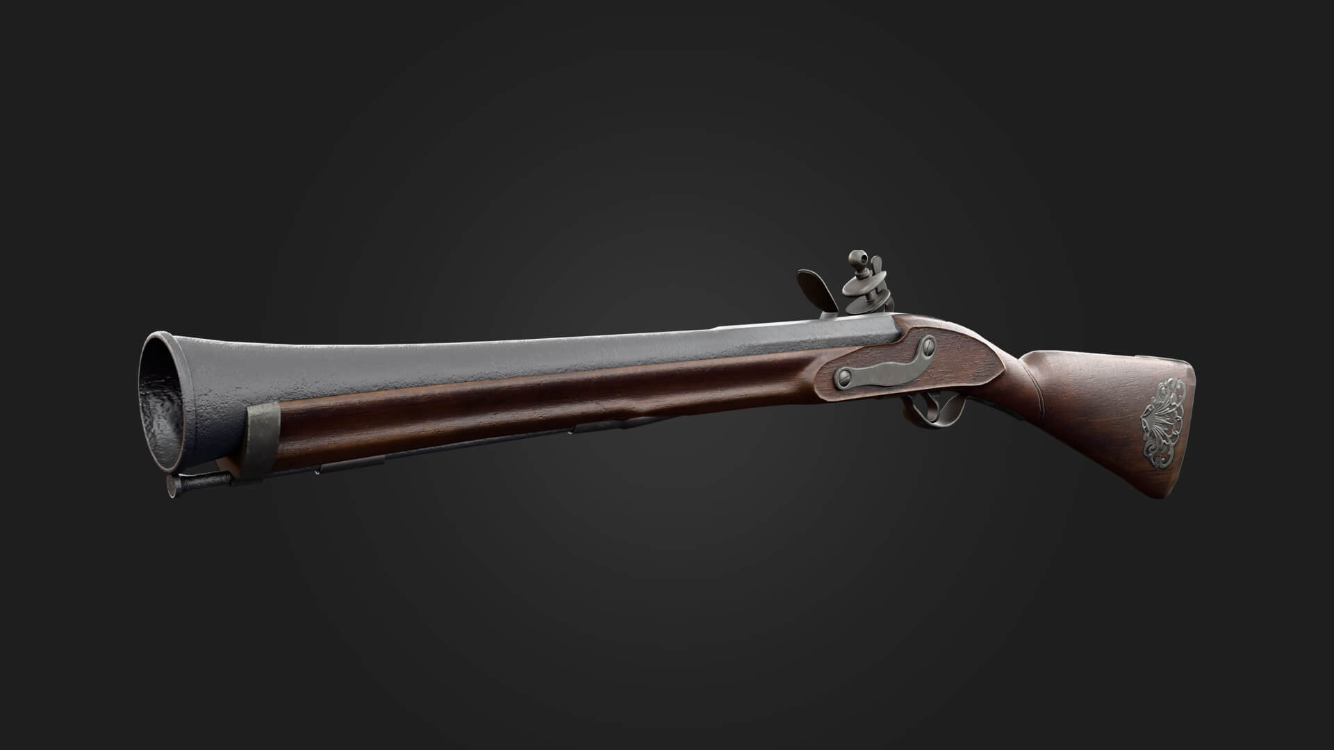 Blunderbuss Antique Firearm Gun 3D Model Weapon 3D Model