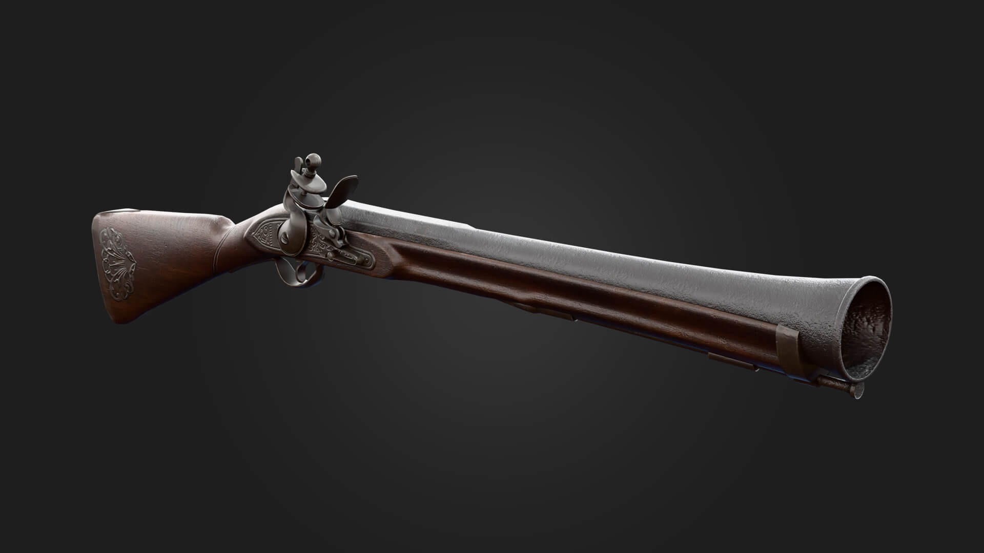 Blunderbuss Antique Firearm Gun 3D Model Weapon 3D Model