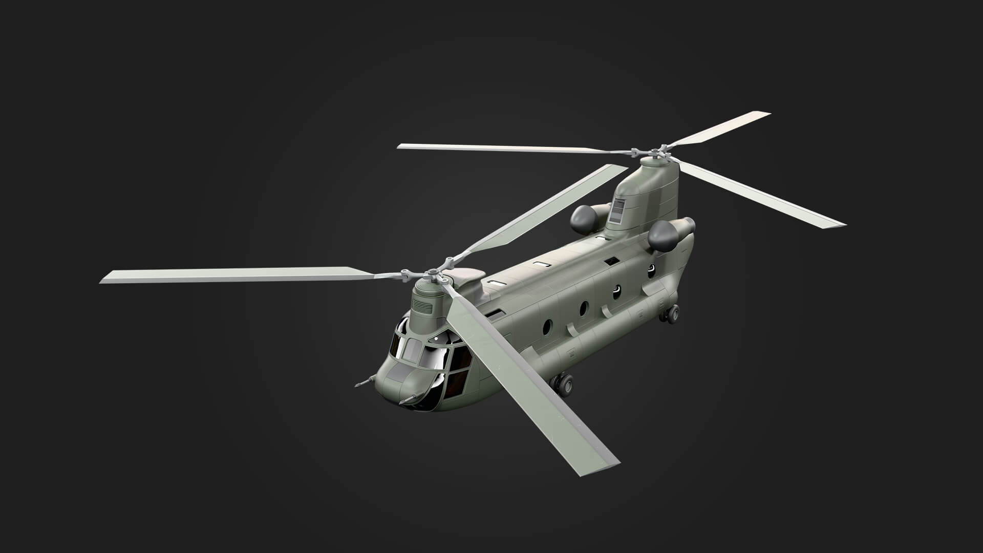 Boeing CH-47 Chinook Helicopter 3D Model Aviation Game Asset 3D Model