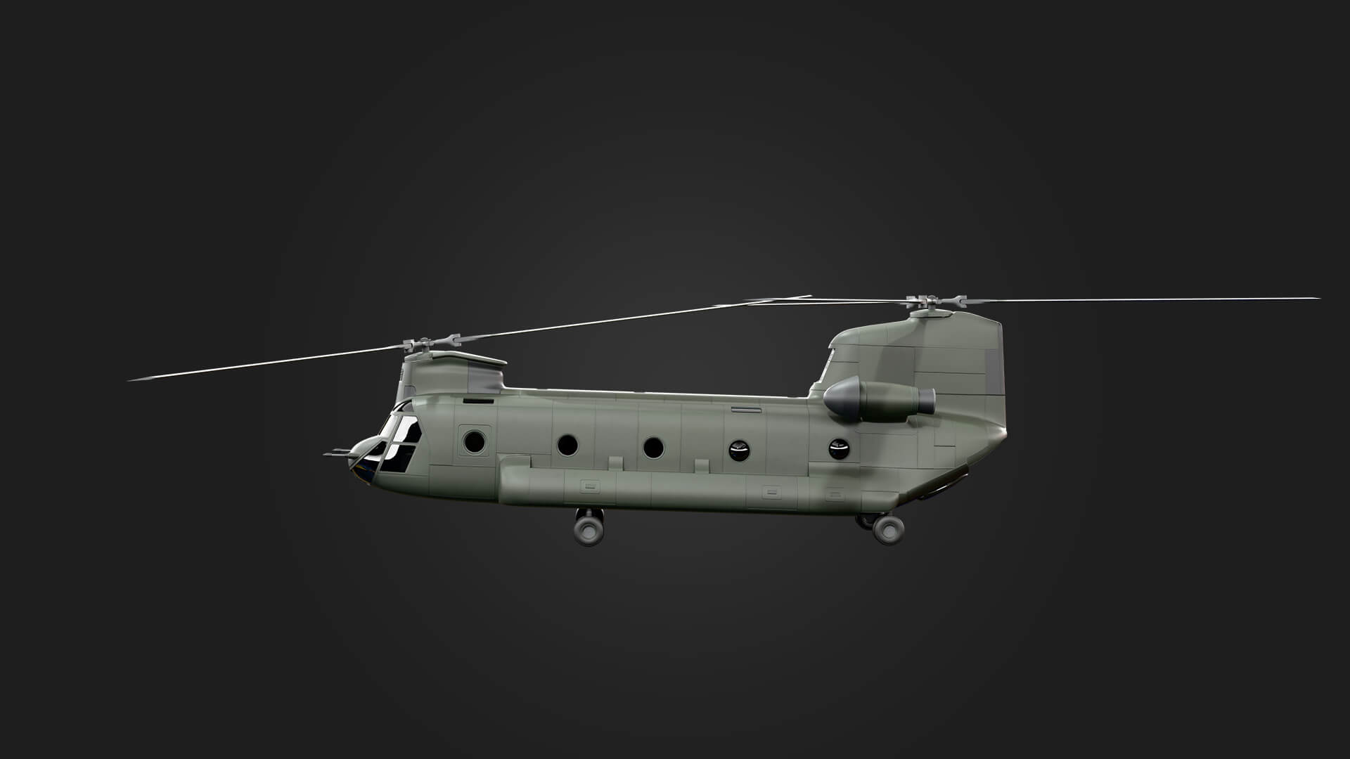 Boeing CH-47 Chinook Helicopter 3D Model Aviation Game Asset 3D Model