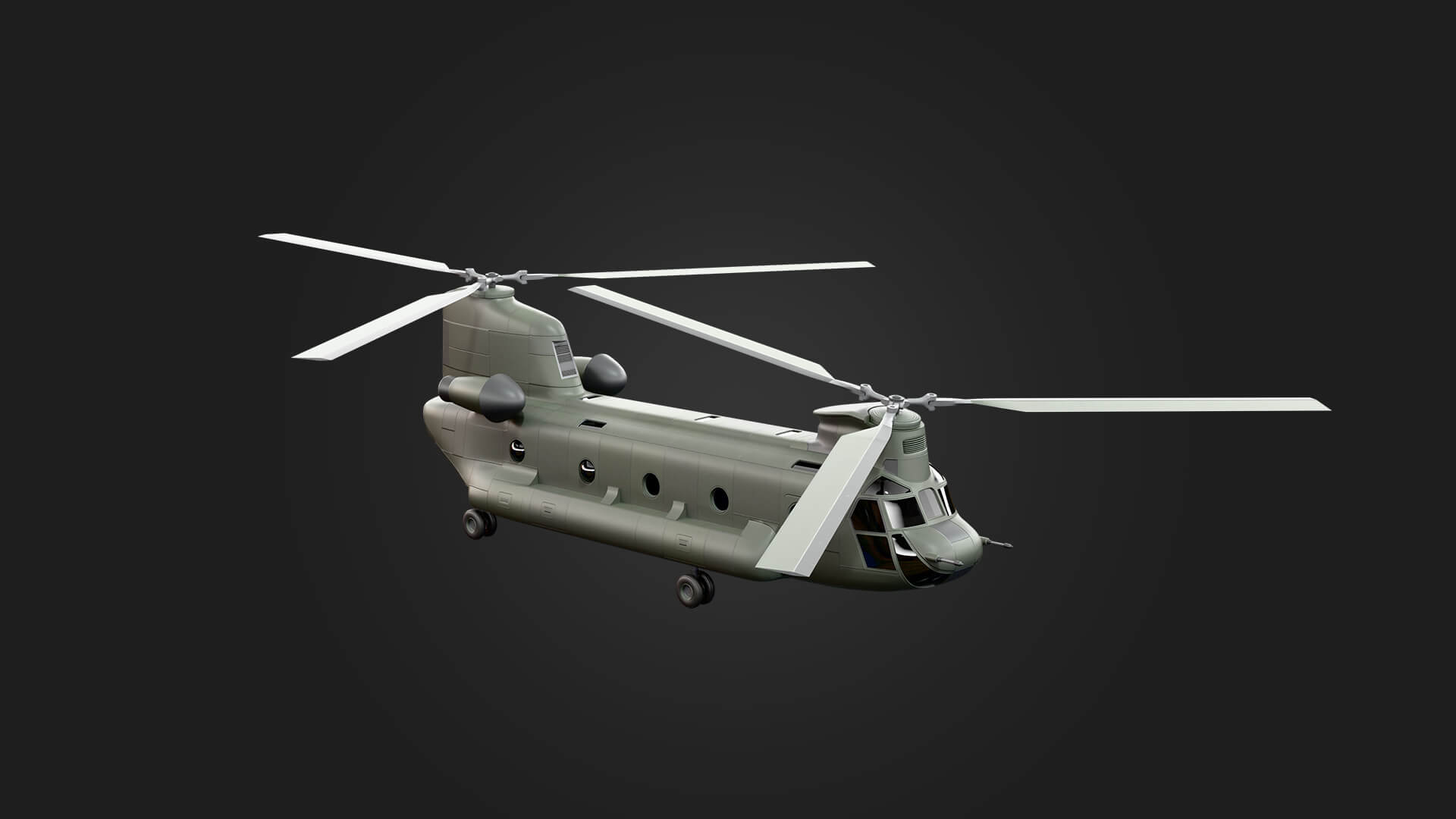 Boeing CH-47 Chinook Helicopter 3D Model Aviation Game Asset 3D Model
