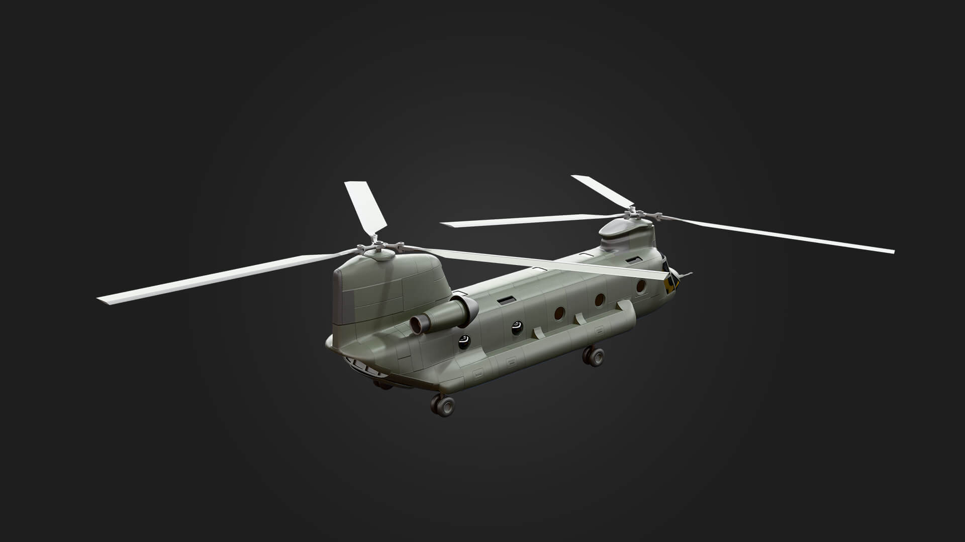 Boeing CH-47 Chinook Helicopter 3D Model Aviation Game Asset 3D Model