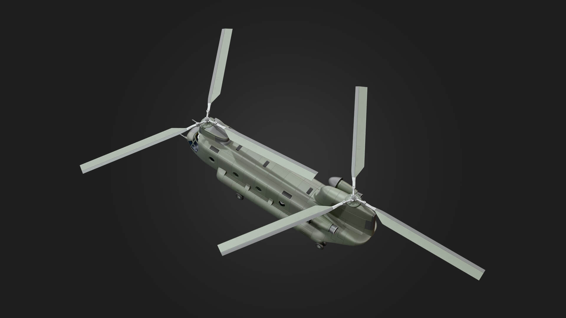 Boeing CH-47 Chinook Helicopter 3D Model Aviation Game Asset 3D Model