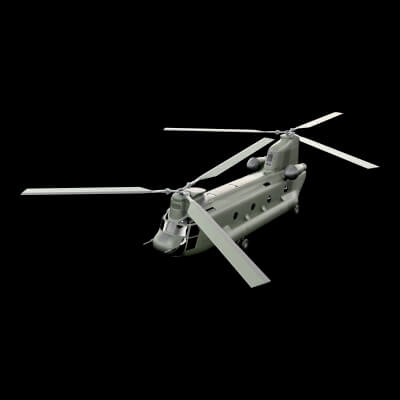Boeing CH-47 Chinook Helicopter 3D Model Aviation Game Asset