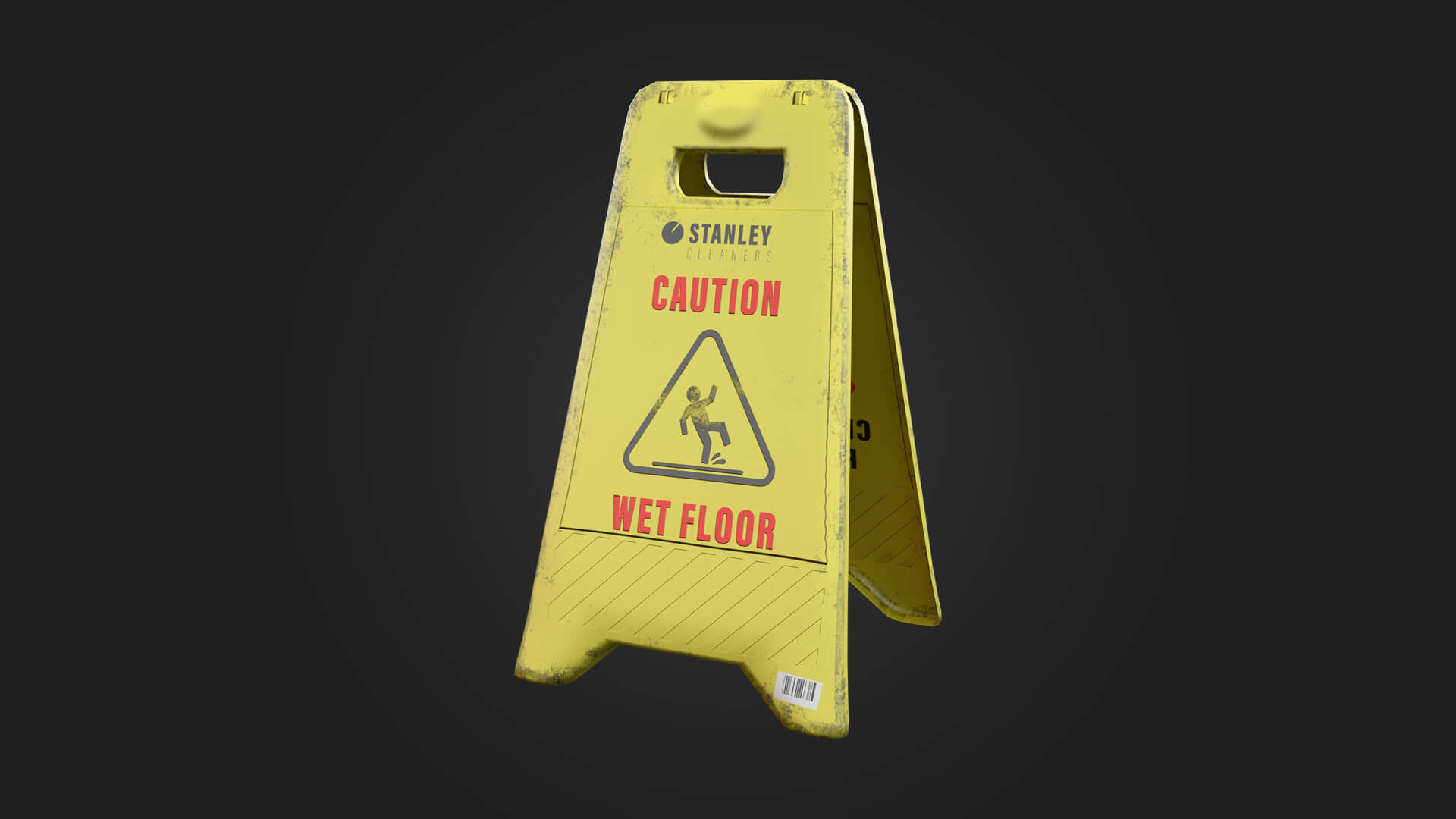 Caution Wet Floor 3D Model Game Ready Prop 3D Model