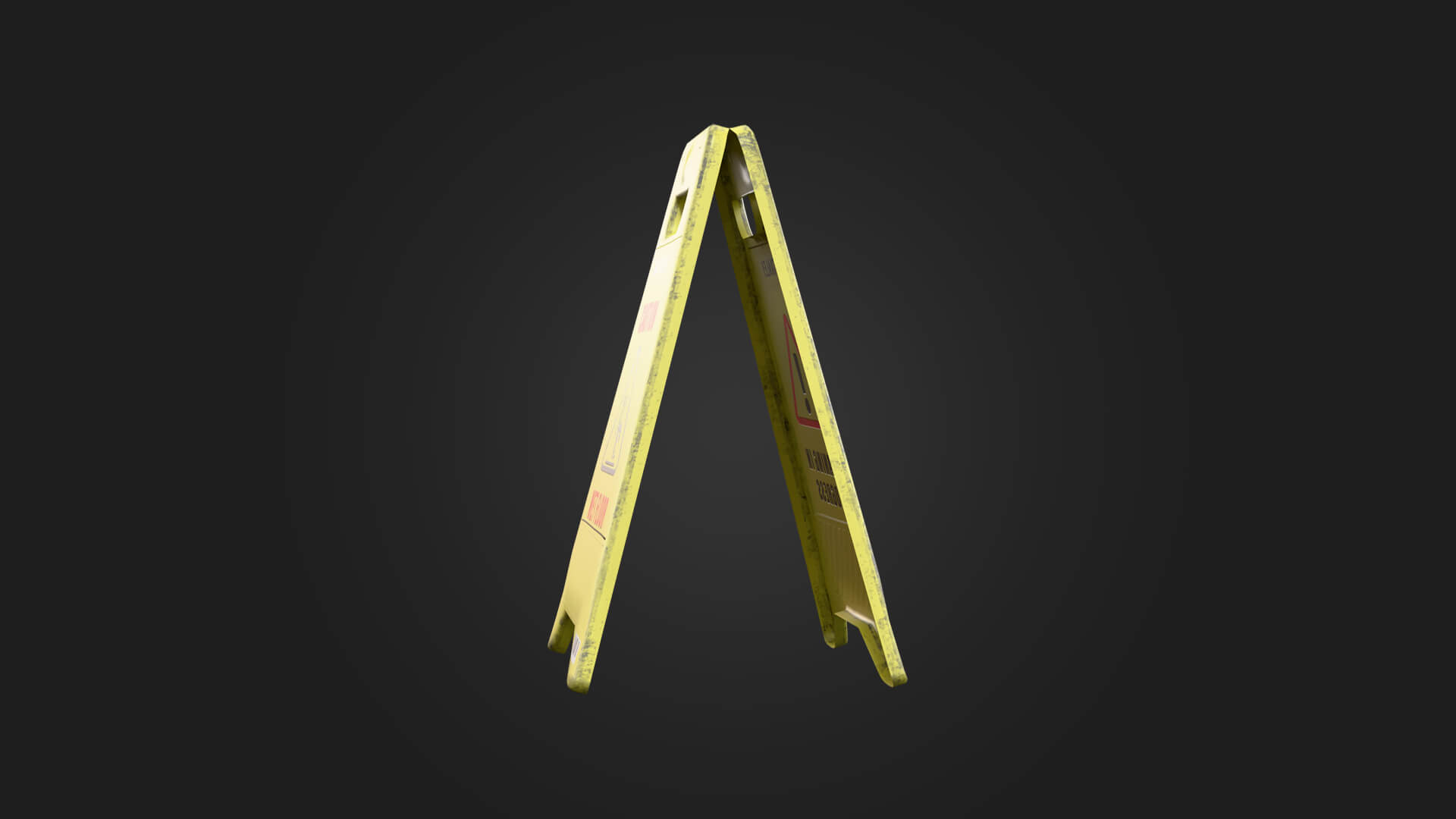 Caution Wet Floor 3D Model Game Ready Prop 3D Model