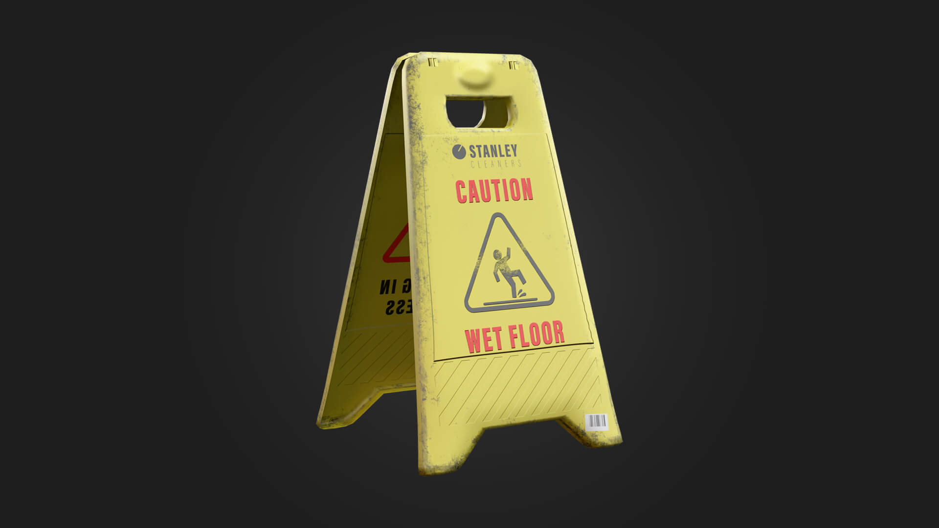Caution Wet Floor 3D Model Game Ready Prop 3D Model