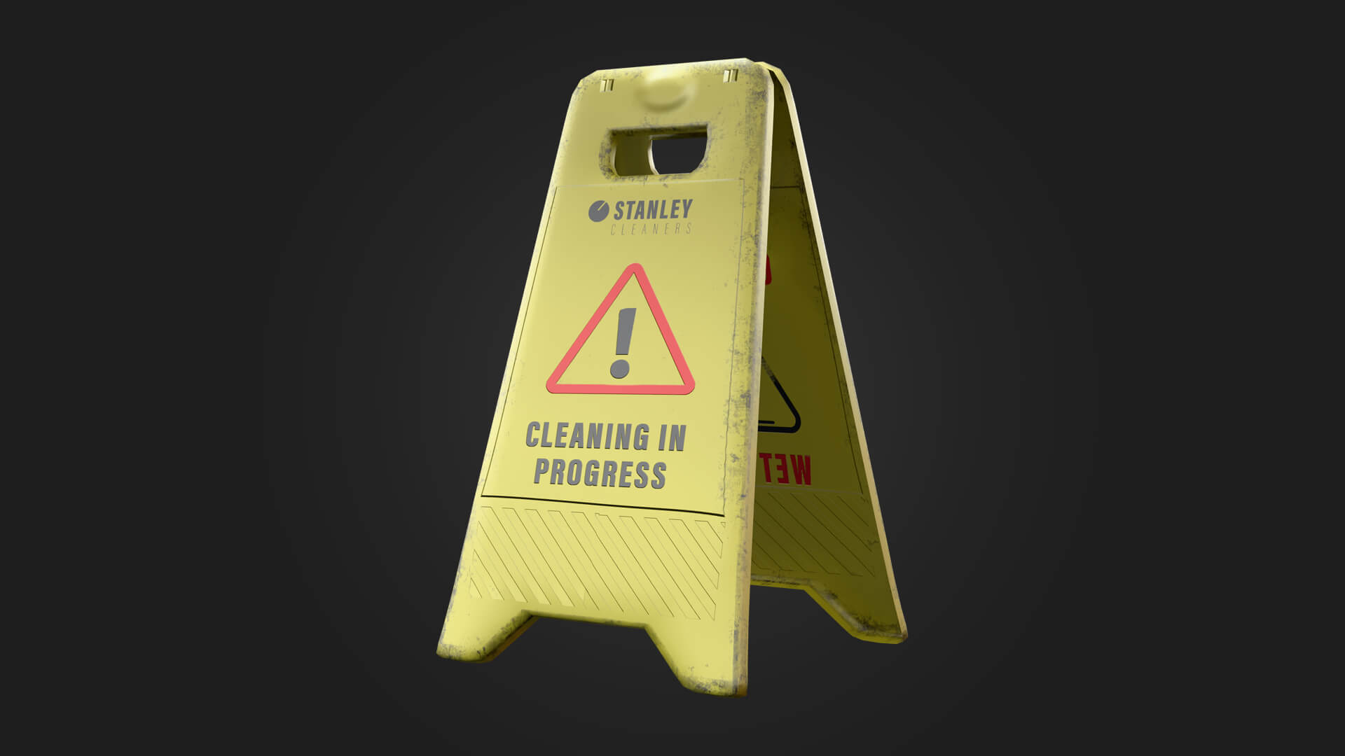 Caution Wet Floor 3D Model Game Ready Prop 3D Model