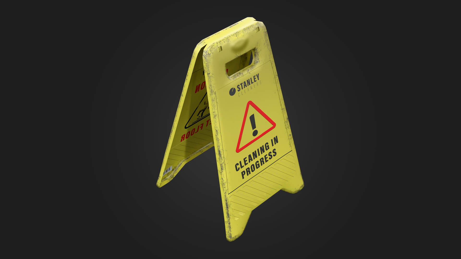 Caution Wet Floor 3D Model Game Ready Prop 3D Model