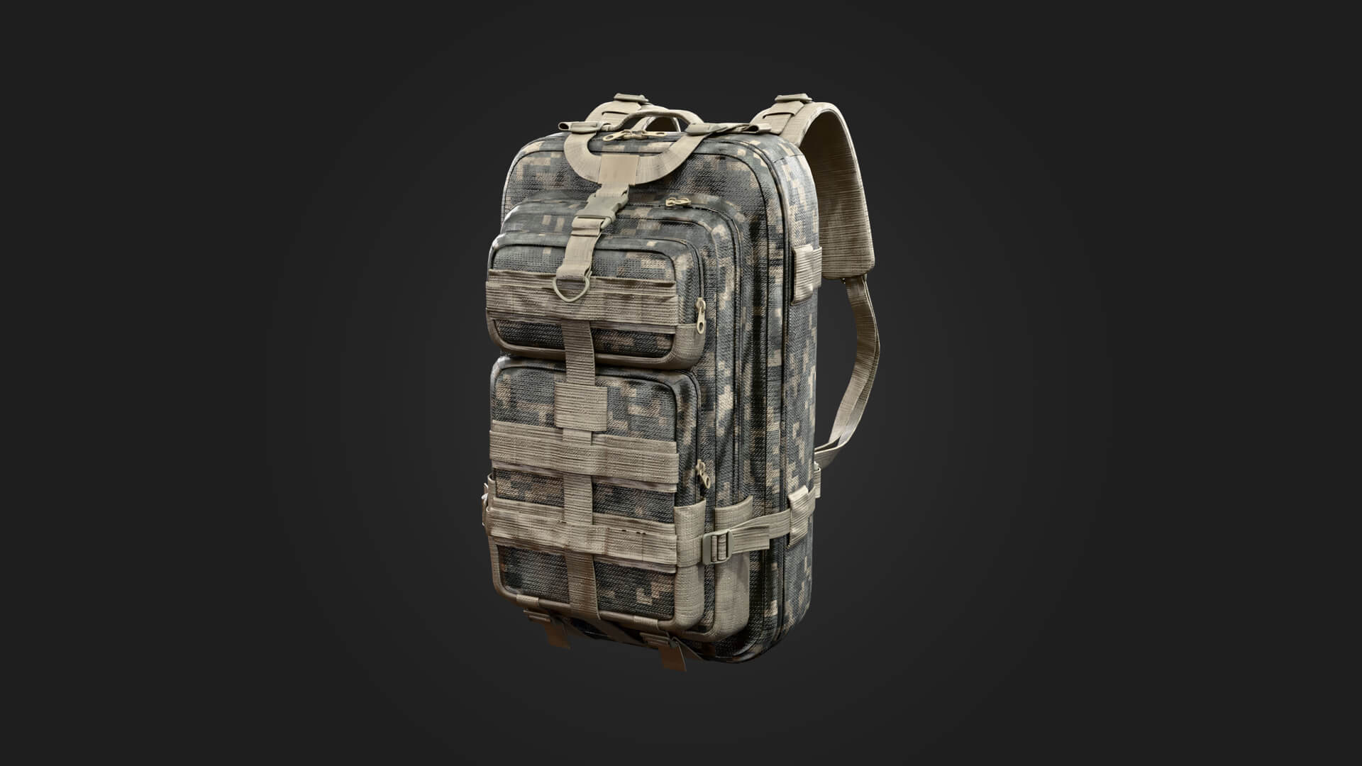 Military Backpack Military 3D Model Game Ready Prop 3D Model