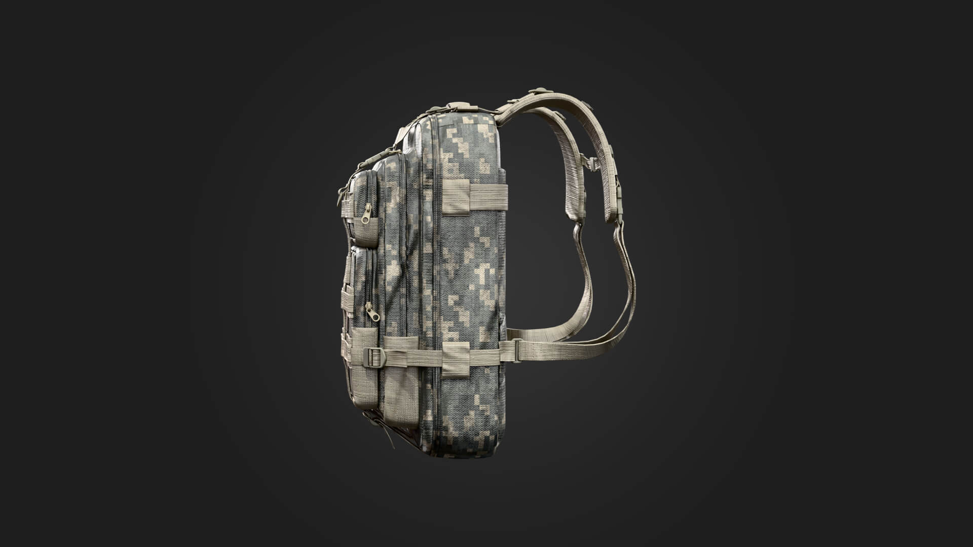 Military Backpack Military 3D Model Game Ready Prop 3D Model