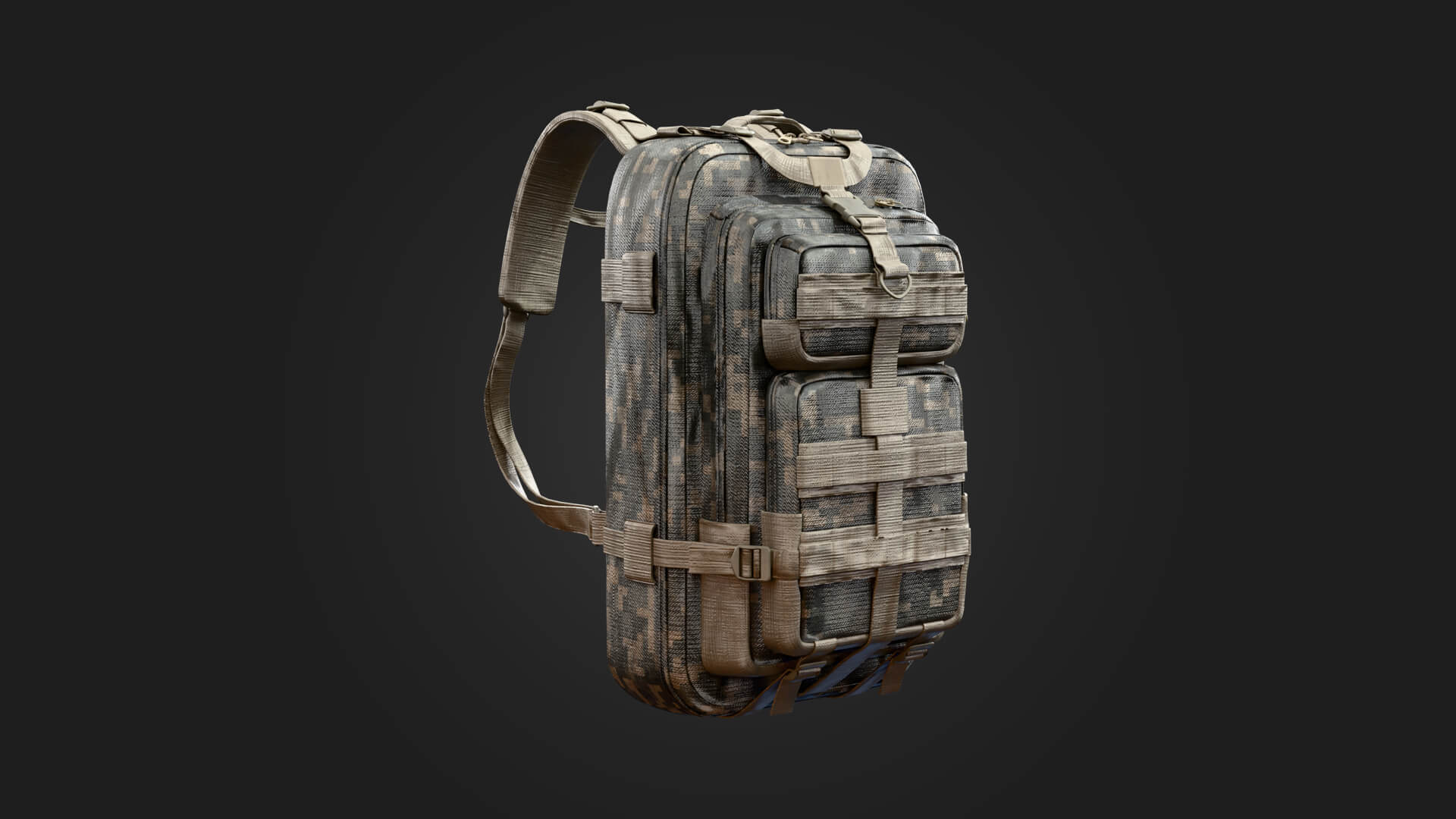 Military Backpack Military 3D Model Game Ready Prop 3D Model
