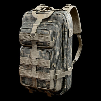 Military Backpack Military 3D Model Game Ready Prop