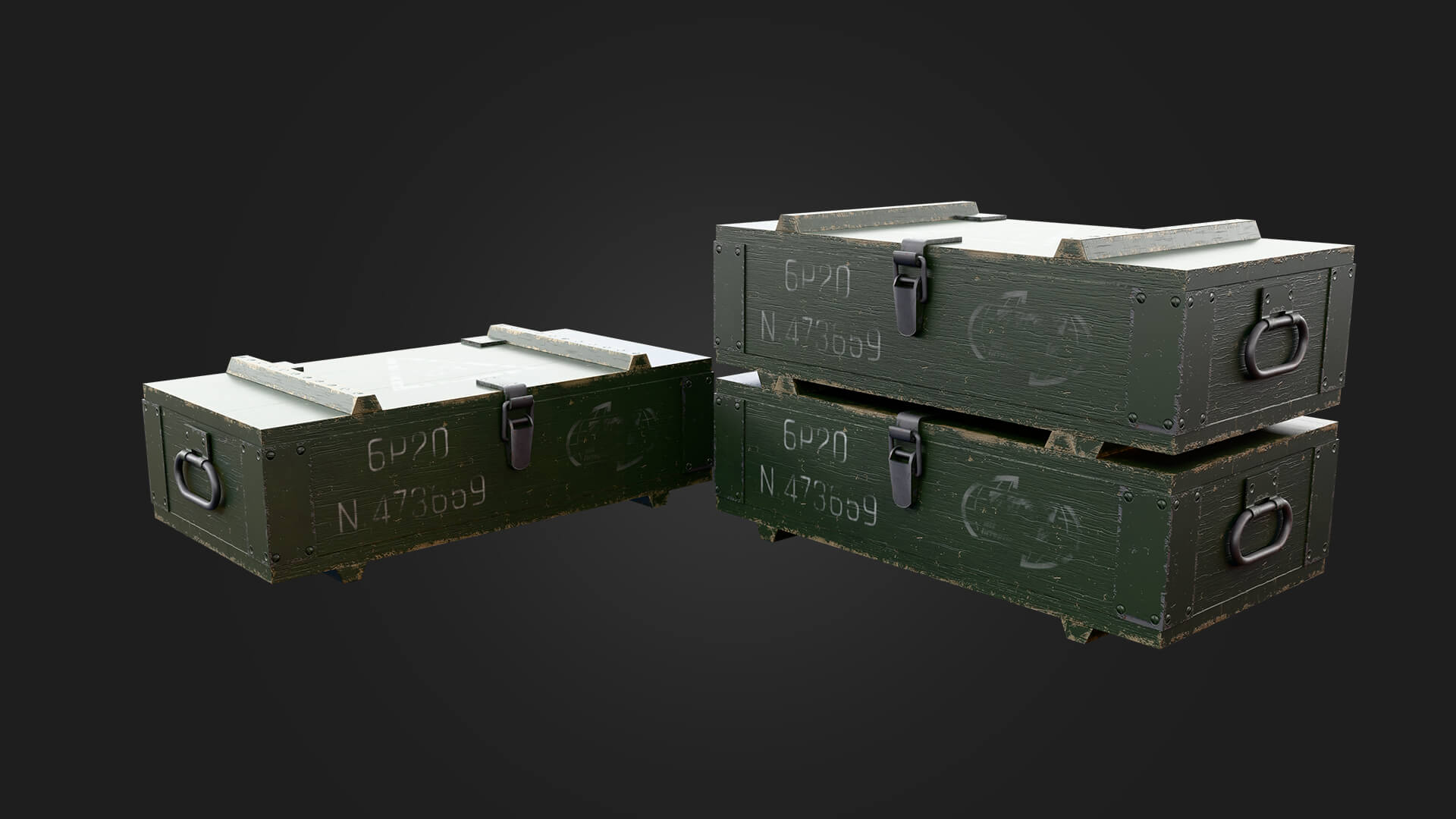 Military Box Military 3D Model Game Ready Prop 3D Model