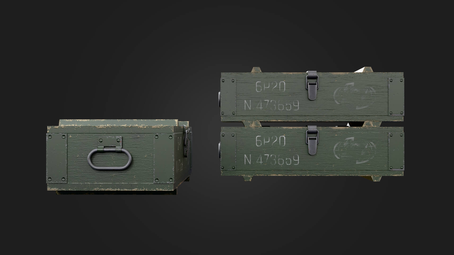 Military Box Military 3D Model Game Ready Prop 3D Model