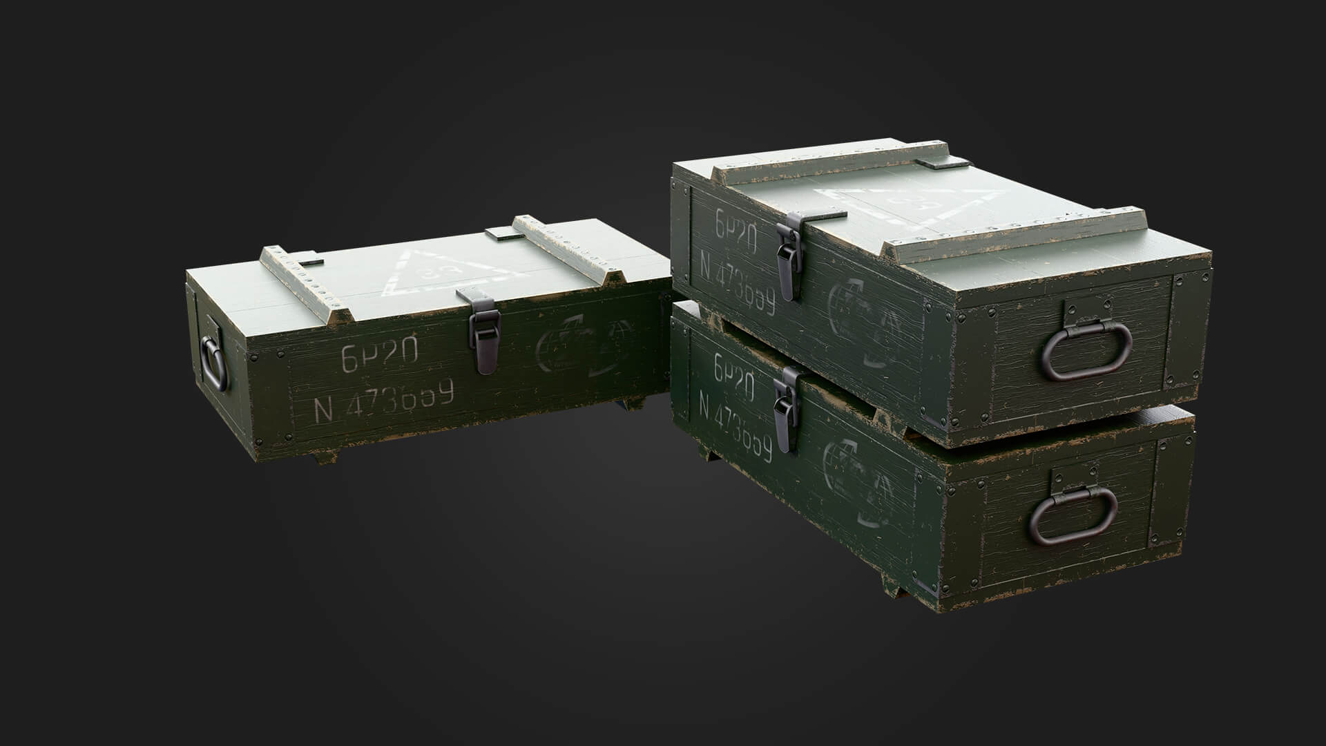Military Box Military 3D Model Game Ready Prop 3D Model