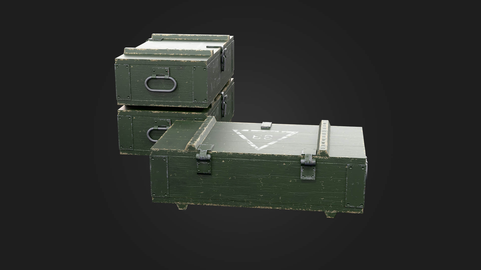 Military Box Military 3D Model Game Ready Prop 3D Model